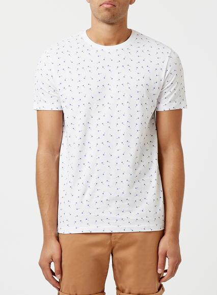 Topman Mens White All Over Palm Print T-shirt