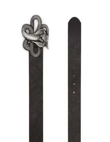 Topman Mens Large Snake Buckle Black Belt
