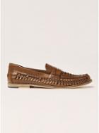 Topman Mens Brown Tan Leather Weave 'mantis' Loafers