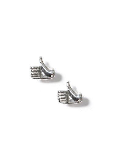 Topman Mens Silver Look Hand Design Earrings*