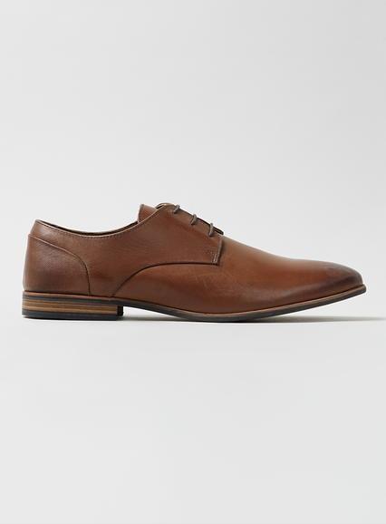 Topman Mens Brown Tan Lace Up Derby Shoes
