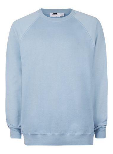 Topman Mens Blue Side Panelled Oversized Sweatshirt