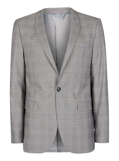 Topman Mens Black And White Check Ultra Skinny Fit Suit Jacket