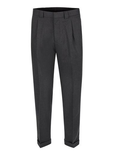 Topman Mens Grey Topman Premium Charcoal Cropped Dress Pants
