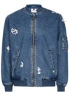 Topman Mens Blue Denim Ma1 Bomber Jacket