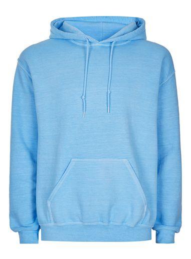 Topman Mens Neon Blue Classic Fit Hoodie