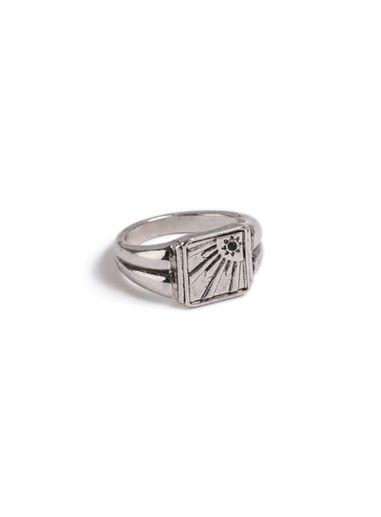 Topman Mens Silver Sun Ring