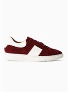 Topman Mens Red Burgundy Suede Bane Panels Trainers