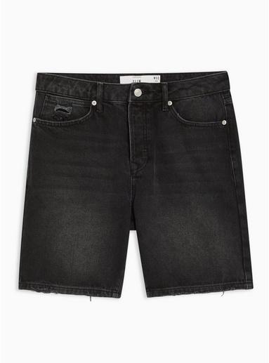 Topman Mens Blue Washed Black Rigid Slim Shorts