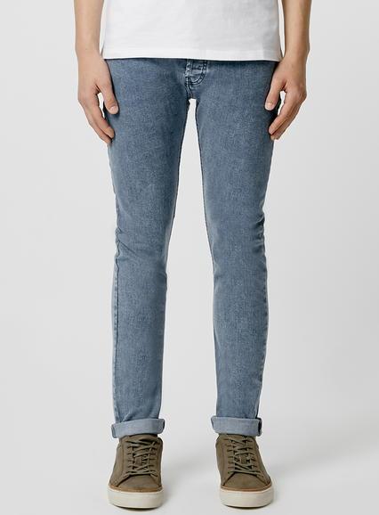 Topman Mens Blue Stone Wash Stretch Skinny Jeans