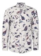 Topman Mens Brown Selected Homme Sand Bird Print Shirt