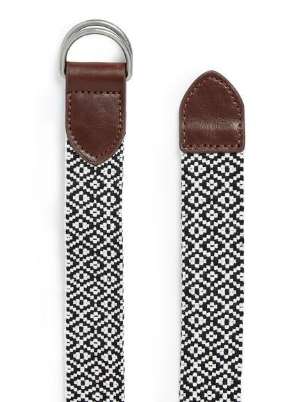 Topman Mens Multi Black And White Webbing Belt