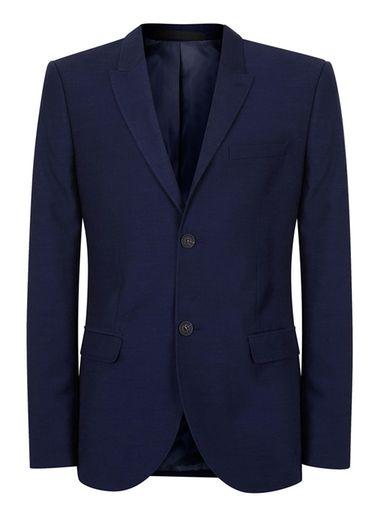 Topman Mens Bright Blue Twill Skinny Fit Suit Jacket