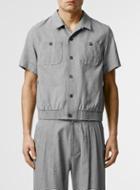 Topman Mens Mid Grey Topman Design Houndstooth Revere Shirt