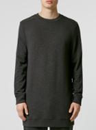 Topman Mens Black Longline Sweatshirt