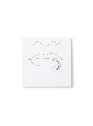 Topman Mens Silver Look Fake Piercing Lip Ring*