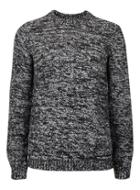 Topman Mens Black And White Fuzzy Texture Slim Fit Sweater