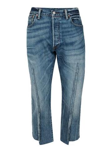 Topman Mens Topman Finds Blue Desconstructed Cropped Jeans
