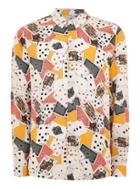 Topman Mens Yellow Playing Cards Long Sleeve Shirt