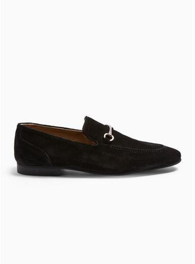 Topman Mens Black Suede Colburn Snaffle Loafers