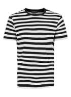 Topman Mens Selected Homme Black And White Stripe T-shirt