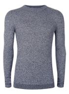 Topman Mens Mid Grey Salt And Pepper Ribbed Muscle Fit Sweater