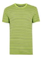 Topman Mens Green Lime Slim Stripe T-shirt