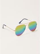 Topman Mens Multi Rainbow Hunter Aviator Sunglasses