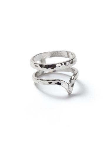 Topman Mens Silver Look Hammered Effect Split Ring*