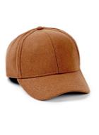 Topman Mens Premium Brown Wool Blend Curved Peak Cap