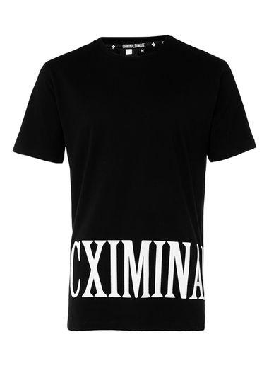 Topman Mens Criminal Damage Black Hem Print T-shirt*