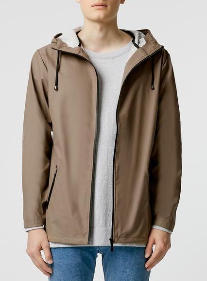 Topman Mens Brown Rains Stone Wind Breaker Jacket
