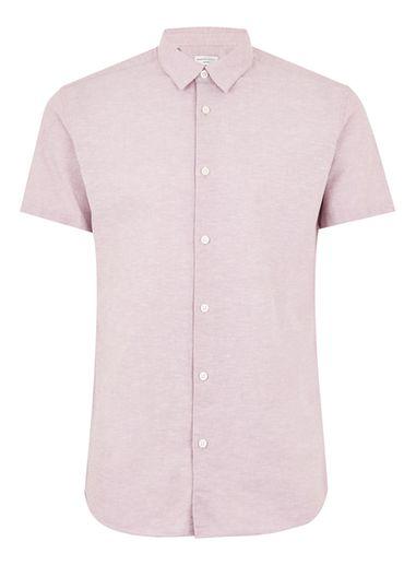 Topman Mens Selected Homme Pink Short Sleeve Shirt