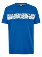 Topman Mens Vision Street Wear Blue Repeated Logo T-shirt