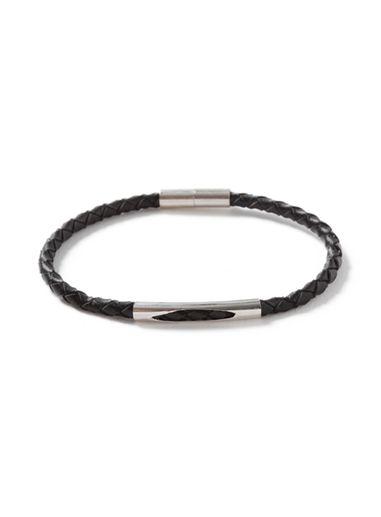 Topman Mens Black Plaited Wristband*