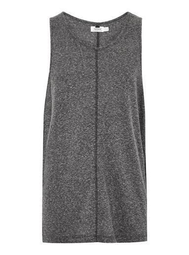 Topman Mens Grey Charcoal Textured Tank