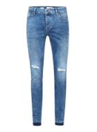Topman Mens Mid Wash Blue Spray On Skinny Ripped Jeans