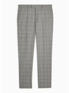 Topman Mens Grey Gray Check Slim Fit Suit Trousers
