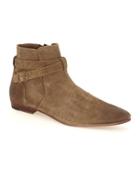 Topman Mens Brown Tan Suede Buckle Ankle Boots