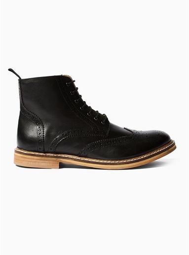 Topman Mens Black Leather 'luna' Boots