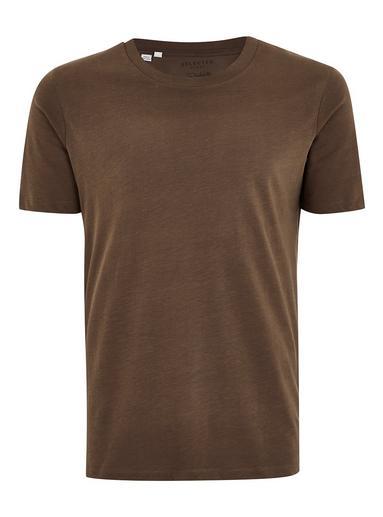 Topman Mens Selected Homme Brown T-shirt