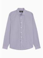 Topman Mens Purple Textured Slim Shirt