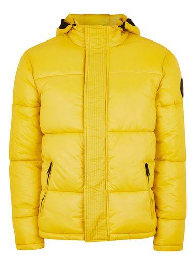 Topman Mens Yellow Puffer Jacket