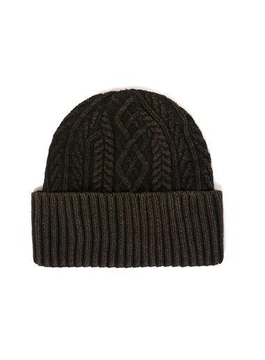 Topman Mens Black Cable Knit Beanie