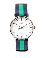 Topman Mens Blue Timex Navy And Green Weekender Fairfield Watch*