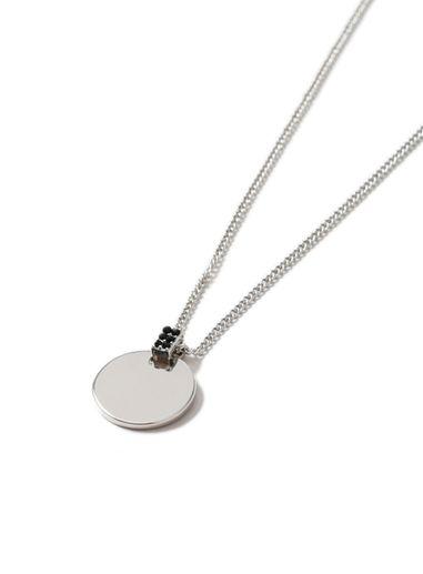 Topman Mens Black Stone Disc Necklace*