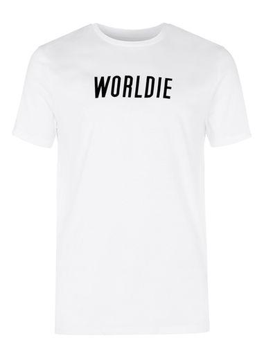 Topman Mens White Worldie Slogan Print T-shirt