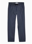 Topman Mens Navy And Red Stripe Stretch Skinny Pants