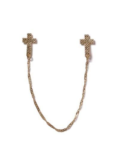 Topman Mens Gold Look Cross Collar Tips*