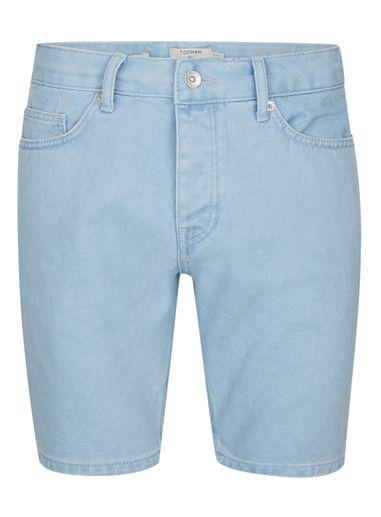 Topman Mens Pastel Blue Slim Denim Shorts